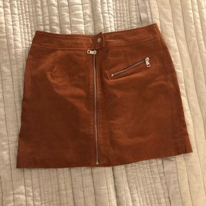 Bagatelle NYC Burnt Orange Suede Skirt